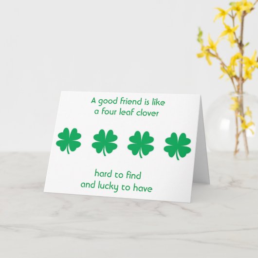 Vier bladluiken en beste vrienden kaart (Gele Bloem)