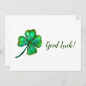 vier bladluiken voor veel succes bedankkaart (Voorkant / Achterkant)