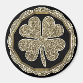 Vier bladluiken zwart en gouden handschoen legant magneet (Voorkant)