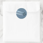 Vier blauwe engelen in diamantformatie ronde sticker (Tas)