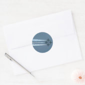 Vier blauwe engelen in diamantformatie ronde sticker (Envelop)