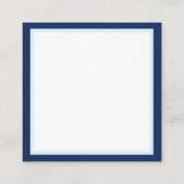 Vier blauwe liefdesvogels als volkskunst en blauwe vierkante visitekaartje (Achterkant)