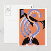 Vier blauwe slangen briefkaart (Voorkant / Achterkant)