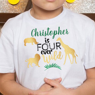 Vier blijft wild Jungle Safari Jongens 4de verjaar Kinder Shirts