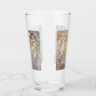 Vier bloemen, Alphonse Mucha Glas