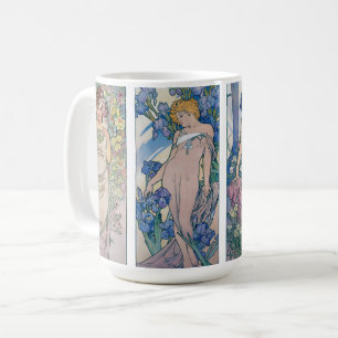 Vier bloemen, Alphonse Mucha Koffiemok