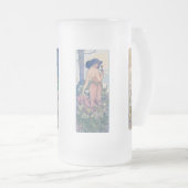 Vier bloemen, Alphonse Mucha Matglas Bierpul (Voorkant rechts)