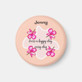 Vier bloemen roze bloemen magneet (Voorkant)