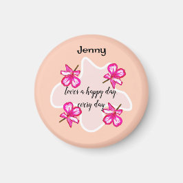 Vier bloemen roze bloemen magneet