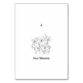 Vier blooms, aangepaste nummer flashcards kaart