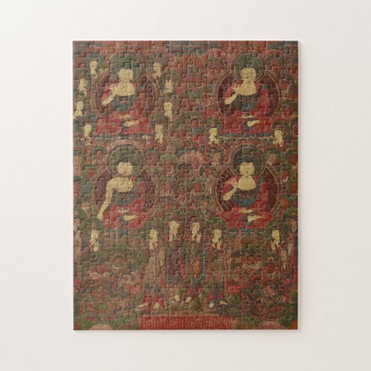 Vier boeddha's in puur landboeddhisme legpuzzel (Verticaal)