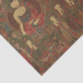 Vier boeddha's in puur landboeddhisme tissuepapier (Detail)