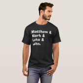 vier bollen van het matthew - teken luke en john t t-shirt (Voorkant volledig)