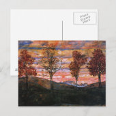 Vier bomen briefkaart (Voorkant / Achterkant)