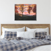 Vier bomen canvas afdruk (Insitu (Slaapkamer))