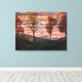 Vier bomen canvas afdruk (Insitu (Houten vloer))