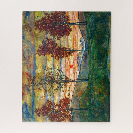 Vier bomen | Egon Schiele | Legpuzzel (Verticaal)