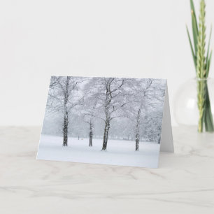 Vier bomen feestdagen kaart