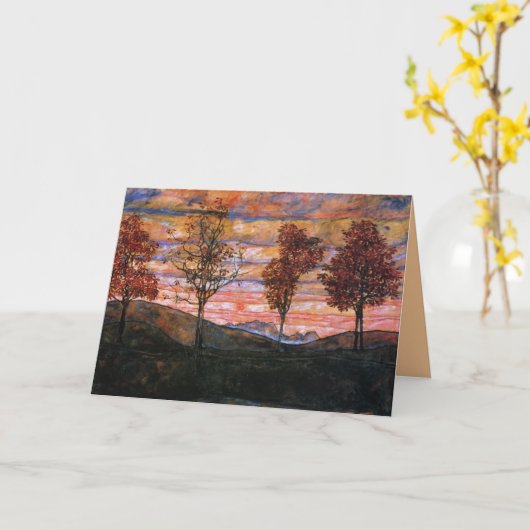 Vier bomen kaart (Gele Bloem)