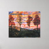 Vier bomen, kunst van Egon Schiele, Canvas Afdruk (Voorkant)