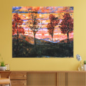 Vier bomen, kunst van Egon Schiele, Canvas Afdruk (Insitu (Woonkamer))