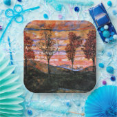 Vier bomen, kunst van Egon Schiele, Papieren Bordje (Feest)