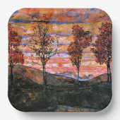 Vier bomen, kunst van Egon Schiele, Papieren Bordje (Voorkant)