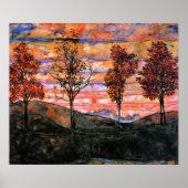 Vier bomen, kunst van Egon Schiele, Poster (Voorkant)