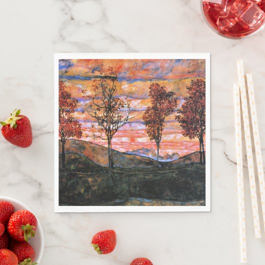 Vier bomen, kunst van Egon Schiele, Servet (Insitu)