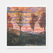 Vier bomen, kunst van Egon Schiele, Servet (Voorkant)