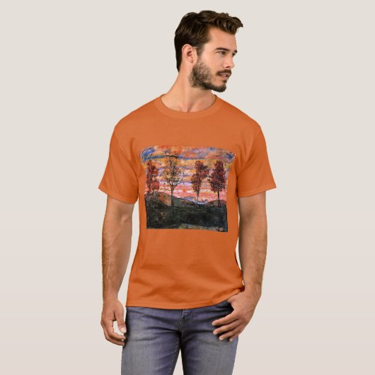 Vier bomen, kunst van Egon Schiele, T-shirt (Voorkant volledig)