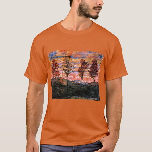 Vier bomen, kunst van Egon Schiele, T-shirt (Voorkant)