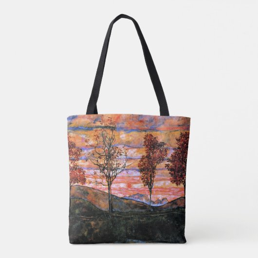 Vier bomen, kunst van Egon Schiele, Tote Bag (Achterkant)