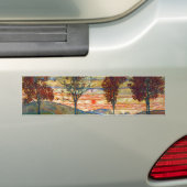 Vier bomen (landschapskunst) (van Egon Schiele) Bumpersticker (Op auto)