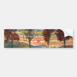 Vier bomen (landschapskunst) (van Egon Schiele) Bumpersticker