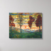 Vier bomen (landschapskunst) (van Egon Schiele)