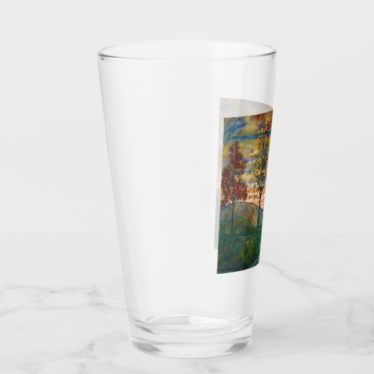Vier bomen (landschapskunst) (van Egon Schiele) Glas (Rechts)