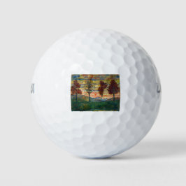 Vier bomen (landschapskunst) (van Egon Schiele) Golfballen
