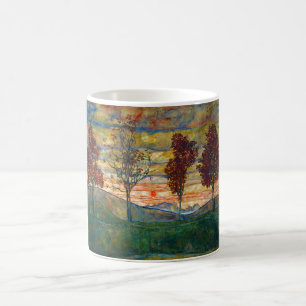 Vier bomen (landschapskunst) (van Egon Schiele) Koffiemok