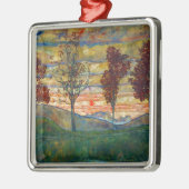 Vier bomen (landschapskunst) (van Egon Schiele) Metalen Ornament (Links)