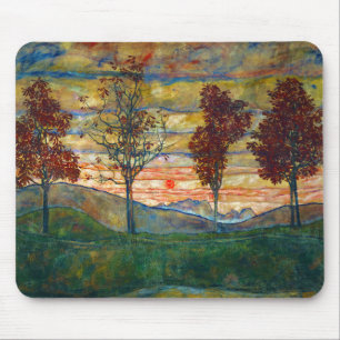 Vier bomen (landschapskunst) (van Egon Schiele) Muismat