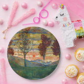 Vier bomen (landschapskunst) (van Egon Schiele) Papieren Bordje (Feest)