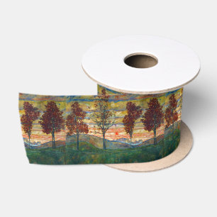 Vier bomen (landschapskunst) (van Egon Schiele) Satijnen Lint