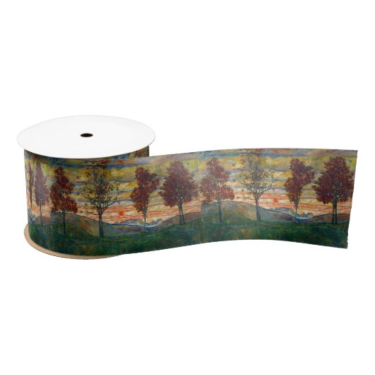Vier bomen (landschapskunst) (van Egon Schiele) Satijnen Lint (Spoel)