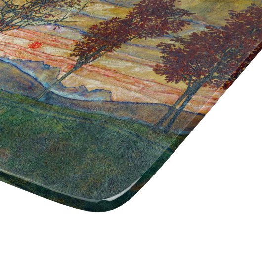 Vier bomen (landschapskunst) (van Egon Schiele) Snijplank (Hoek)