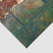 Vier bomen (landschapskunst) (van Egon Schiele) Tissuepapier (Detail)
