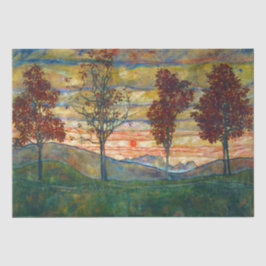 Vier bomen (landschapskunst) (van Egon Schiele) Tissuepapier