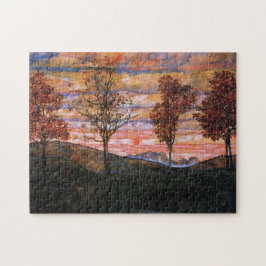 Vier bomen legpuzzel