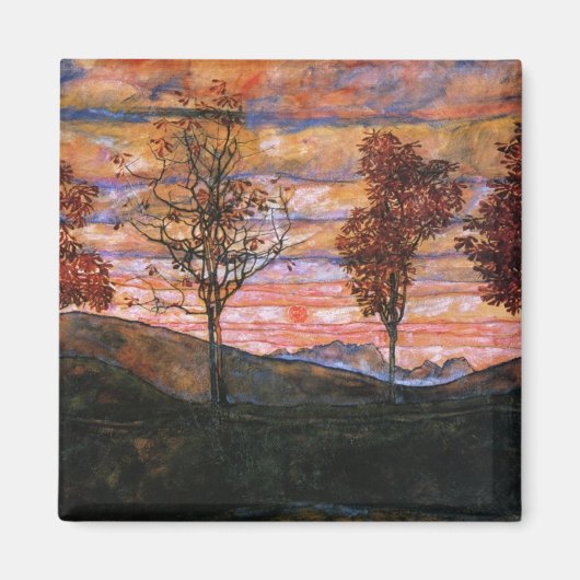 Vier bomen magneet (Voorkant)