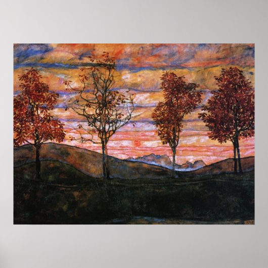 Vier bomen poster (Voorkant)